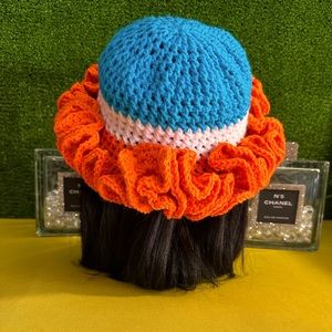 Hand made crochet hat (Miami Dolphins colors)